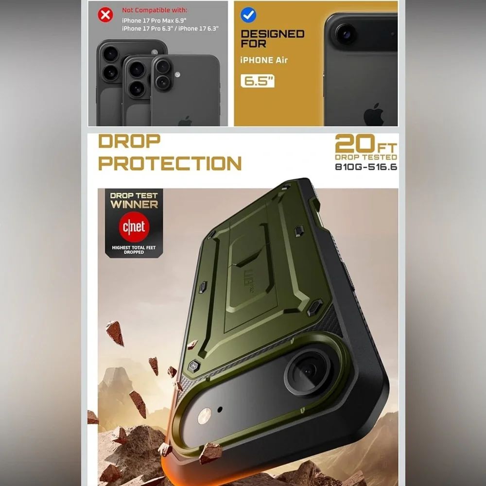 NIOB Unicorn Beetle Pro protective case for the iPhone Air in the color Guldan.